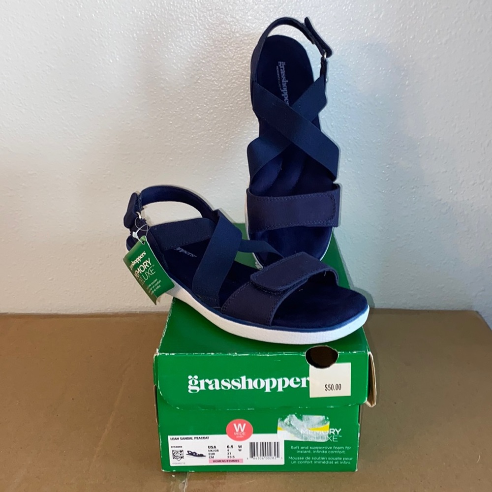 NWB Grasshopper Leah Sandal Peacoat